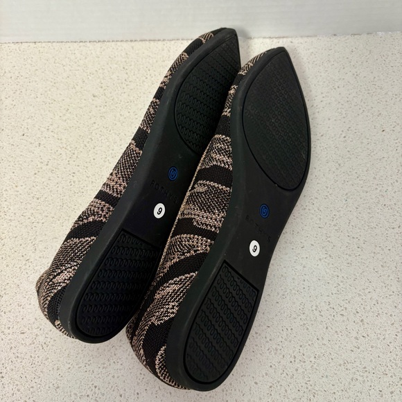 Rothy's The Point Flats Black and Gold Shimmer H4 - Picture 6 of 9